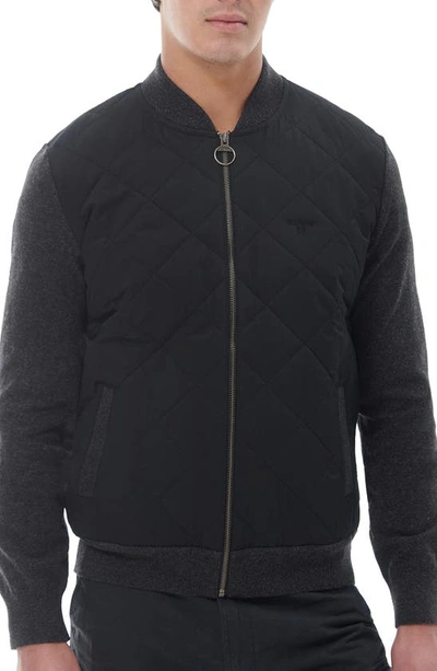 Barbour Essential Box Quilt Zip Front Jacket In Charcoal Marl