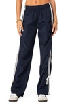 Edikted Remy Tie Detail Track Pants In Navy