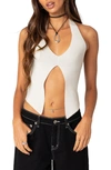 EDIKTED EDIKTED SCULPT SPLIT FRONT HALTER TOP
