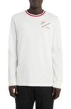 MONCLER EMBROIDERED LOGO PATCH LONG SLEEVE T-SHIRT