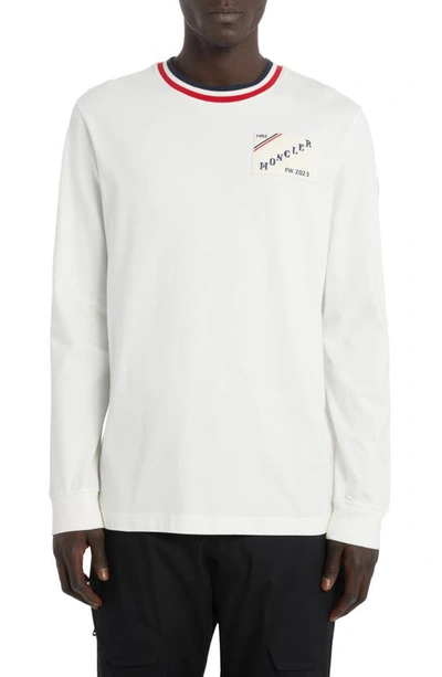 Moncler Long Sleeve Crewneck Graphic Tee In Bright White