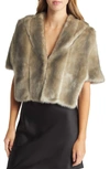 Eliza J Faux Fur Capelet In Grey