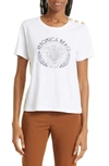 Veronica Beard Jean Women's Carla Graphic Tee, White/navy T-shirt
