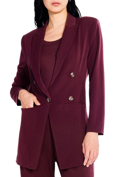 Nic + Zoe The Avenue Double Breasted Blazer In Redwood