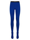 Tom Ford Women's Logo Stretch Jersey Tights In Cobalt Blue