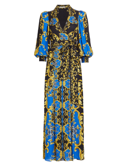 Alice And Olivia Alice + Olivia Alisa Wrap Shirt Maxi Dress In Regal  Romance | ModeSens