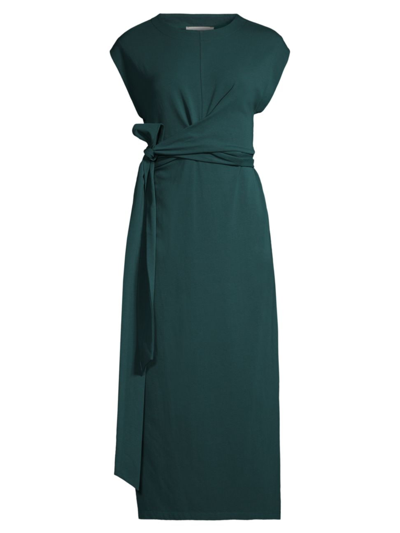 Modern Citizen Women's Fei Tie-front Midi-dress In Teal