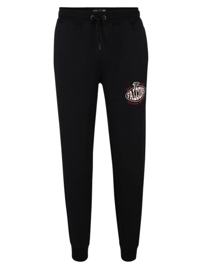 Hugo Boss Boss X Nfl Cotton-blend Tracksuit Bottoms With Collaborative Branding In Falcons