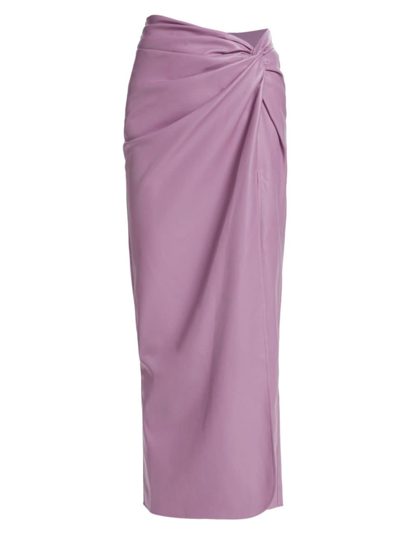Line & Dot Carmela Twisted Faux Leather Skirt In Orchid