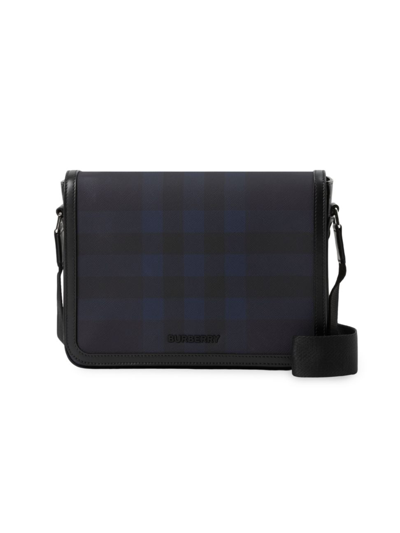 Burberry Alfred Check-print Messenger Bag In Navy