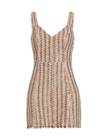 Ramy Brook Women's Reese V-neck Tweed Minidress In Beige