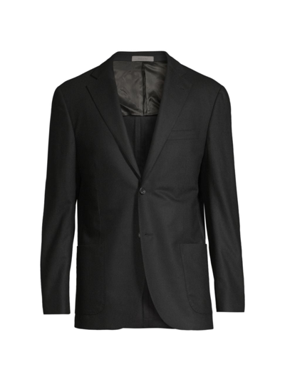 Corneliani Men's Wool Two-button Suit Jacket In Black