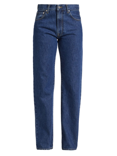 Jw Anderson Women's Anchor Straight-leg Mid-rise Jeans In Indigo