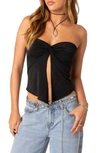 Edikted Twisted Split Front Tube Top In Black