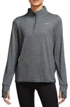 Nike Dri-fit Swift Element Uv Quarter Zip Running Pullover In Smoke Grey/ Lt Smoke Grey