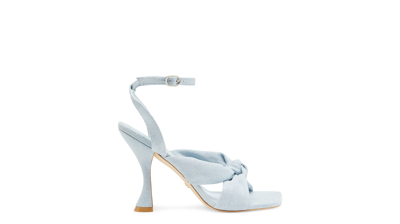 Stuart Weitzman Playa Ankle-strap 100 Knot Sandal The Sw Outlet In Light Wash Denim