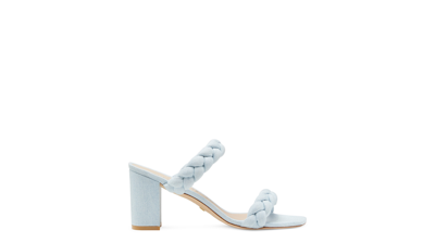 Stuart Weitzman Braida Aleena 75 Block Sandal Mid Heel Sandals In Light Wash Denim