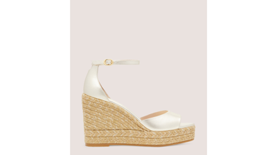 Stuart Weitzman Nudistcurve Espadrille Wedge The Sw Outlet In Platino Gold