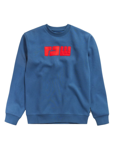 G-star Raw Men's G-star Felt Logo Sweatshirt In Rank Blue