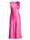 Cynthia Rowley Sleeveless Flared-skirt Silk Dress In Pink