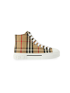 BURBERRY LITTLE KID'S & KID'S NEW MINI JACK CHECK HIGH-TOP SNEAKERS