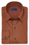 David Donahue Classic Fit Cotton Hidden Button-down Shirt In Pumpkin