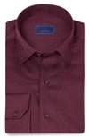 David Donahue Classic Fit Cotton Hidden Button-down Shirt In Merlot