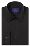 David Donahue Slim Fit Cotton Twill Dress Shirt In Black
