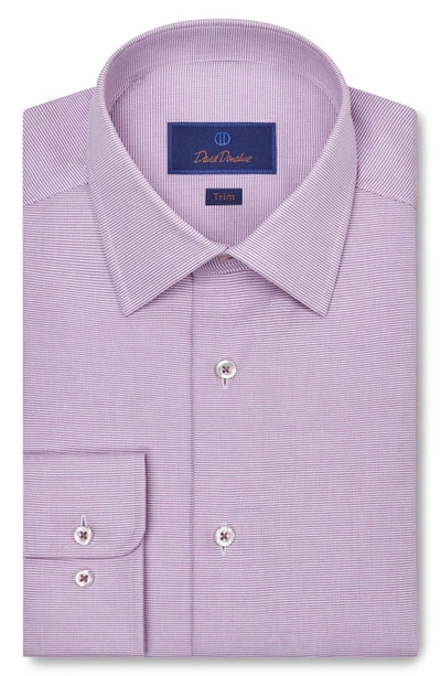 David Donahue Men's Trim-fit Micro Dobby Dress Shirt In Lilac