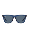 Ray Ban Men's Rbr0502s Reverse 52mm Wayfarer Sunglasses In Transparent Navy Blue