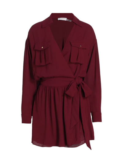 Ramy Brook Summer Mini Wrap Dress In Cabernet