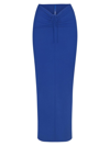 Skims Women's Soft Lounge Ruched Long Skirt In Cobalt