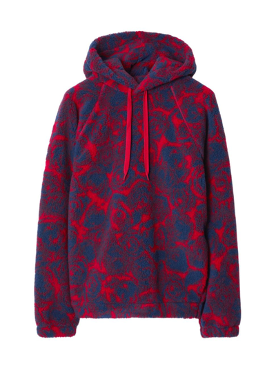 Burberry Abstract-pattern Print Shearling Hoodie In Pillar Ip Pattern