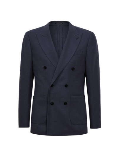 Reiss Men's Wool-blend Double-breasted Blazer In Air Force Blue