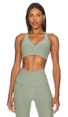Beyond Yoga Spacedye Lift Your Spirits Active Bra In Grey Sage Heather