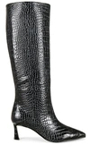 Steve Madden Lavan Boot In Black Crocodile