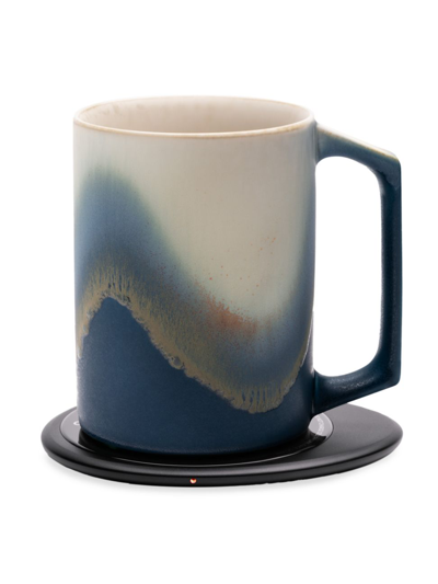 Ohom Inc. Ui Mug Artist Self-heating Ceramic Mug & Charger Set In Artic Blue