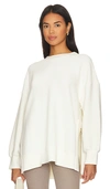 Varley Mae Longline Sweatshirt In Egret