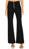 Ulla Johnson Lou High-rise Flared-leg Jeans In Noir Wash
