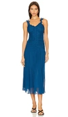 Ulla Johnson Rosaria Dropped-waist Sleeveless Silk Chiffon Dress In Sapphire