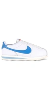 Nike Cortez Sneaker In White & University Blue