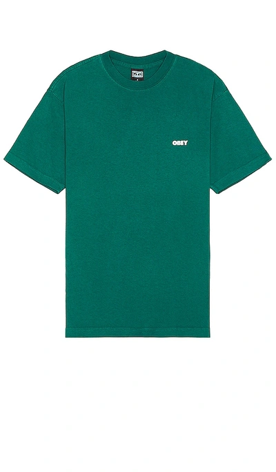 Obey Bold 3 Tee In Adventure Green