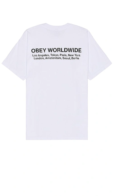 Obey Worldwide Cities Tee In White