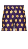 Oas Straight-leg Short-length Printed Swim Shorts In Navy
