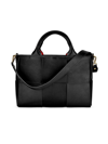 Gigi New York Sylvie Woven Leather Satchel Bag In Black