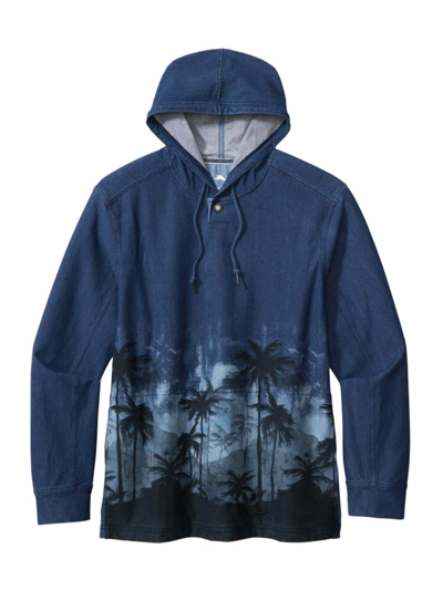 Tommy Bahama Palm Flurry Baja Pullover Hoodie In Indigo