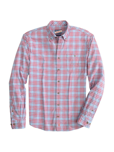 Johnnie-o Men's Radley Plaid Button-down Shirt In Laguna Blue