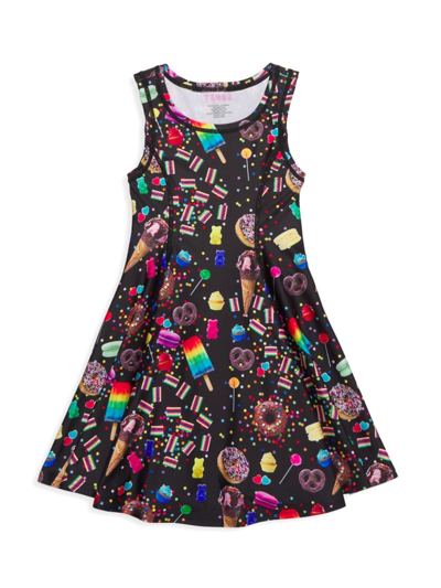 Zara Terez Kids' Little Girl's Candy Spill Skater Dress In Black