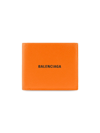Balenciaga Men's Cash Square Folded Wallet In Orange Black