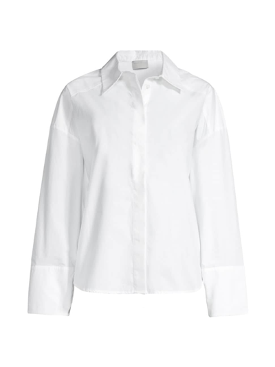 Modern Citizen Women's Kyle Oversized Split Cotton Shirt In White